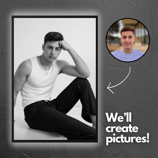 Black White Personalised AI Poster - we’ll make all the pictures
