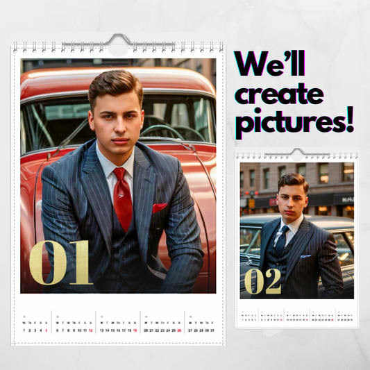 Old Money Edition Personalised Fun AI Calendar 2025 - we'll make all the pictures