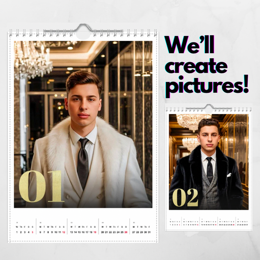 Elite Class Edition Personalised Fun AI Calendar 2025 - we'll make all the pictures